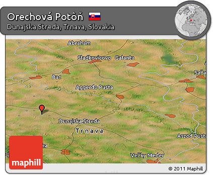 Satellite Panoramic Map of Orechová Potôň