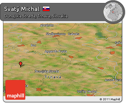 Satellite Panoramic Map of Svätý Michal