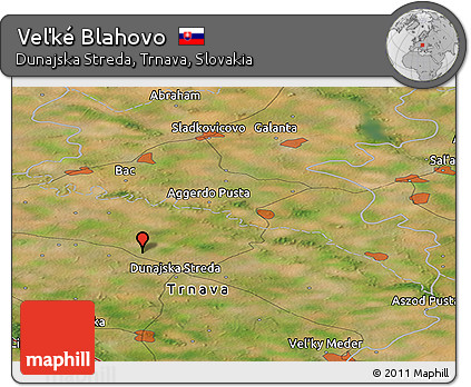 Satellite Panoramic Map of Veľké Blahovo