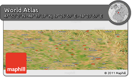 Satellite Panoramic Map of the Area around 48° 5' 50" N, 17° 55' 29" E