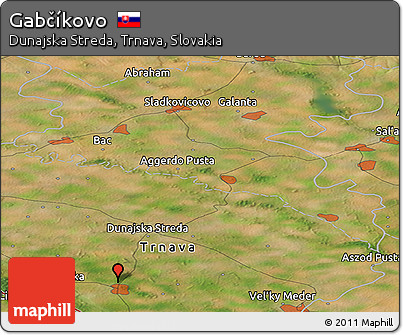 Satellite Panoramic Map of Gabčíkovo