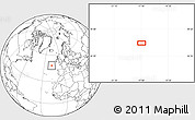 Blank Location Map of the area around 48° 5' 50" N, 17° 46' 29" W
