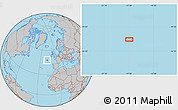 Gray Location Map of the area around 48° 5' 50" N, 17° 46' 29" W