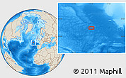 Shaded Relief Location Map of the area around 48° 5' 50" N, 17° 46' 29" W