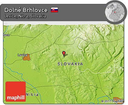 Physical 3D Map of Dolné Brhlovce