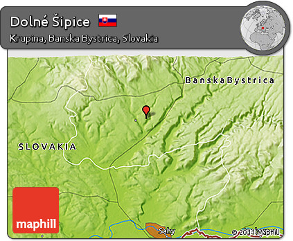 Physical 3D Map of Dolné Šipice