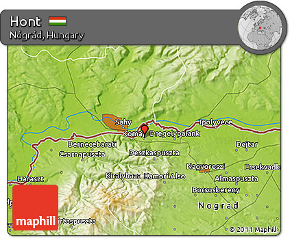 Physical 3D Map of Hont