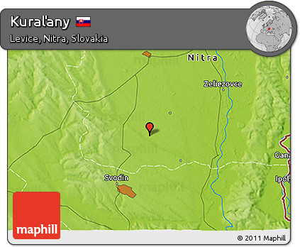 Physical 3D Map of Kuraľany