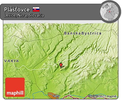 Physical 3D Map of Plášťovce