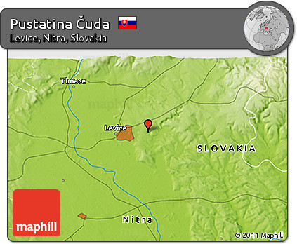 Physical 3D Map of Pustatina Čuda