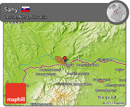 Physical 3D Map of Šahy