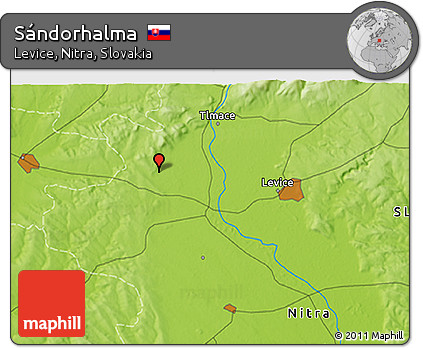 Physical 3D Map of Sándorhalma
