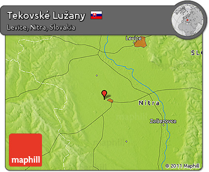 Physical 3D Map of Tekovské Lužany
