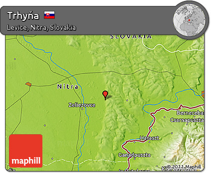 Physical 3D Map of Trhyňa