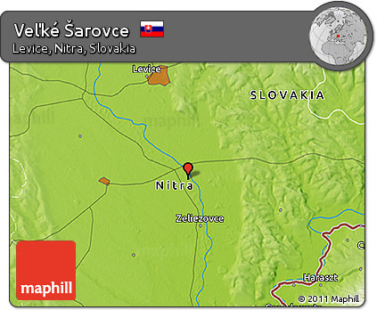 Physical 3D Map of Veľké Šarovce