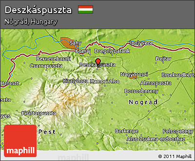 Physical 3D Map of Deszkáspuszta