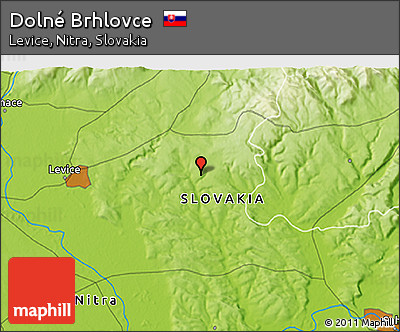 Physical 3D Map of Dolné Brhlovce