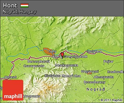 Physical 3D Map of Hont