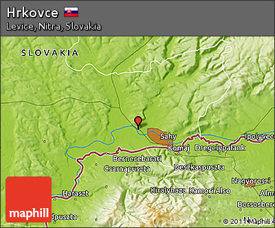 Physical 3D Map of Hrkovce