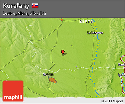 Physical 3D Map of Kuraľany