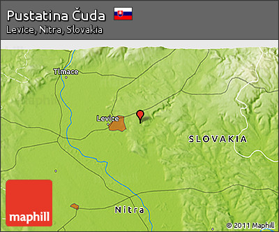 Physical 3D Map of Pustatina Čuda