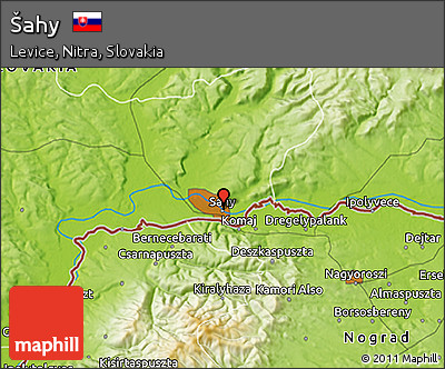 Physical 3D Map of Šahy