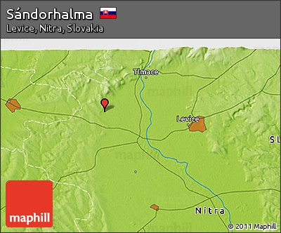 Physical 3D Map of Sándorhalma