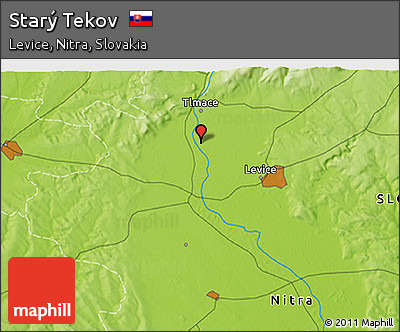Physical 3D Map of Starý Tekov