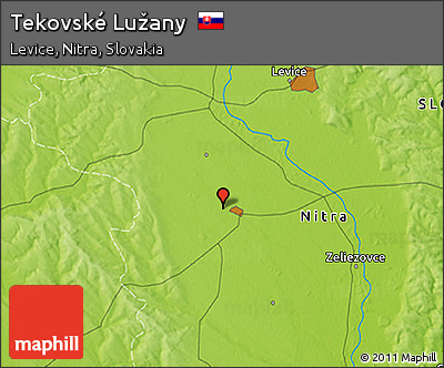 Physical 3D Map of Tekovské Lužany