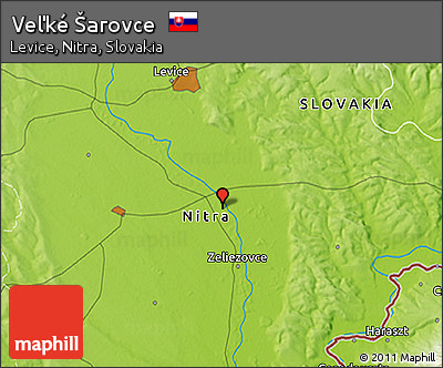 Physical 3D Map of Veľké Šarovce