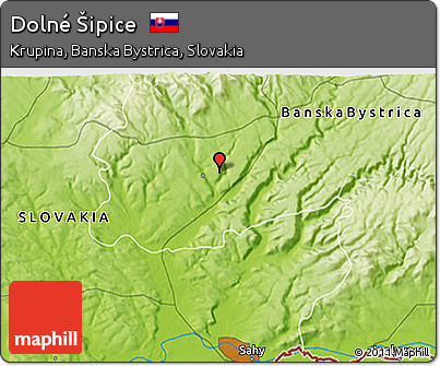 Physical 3D Map of Dolné Šipice