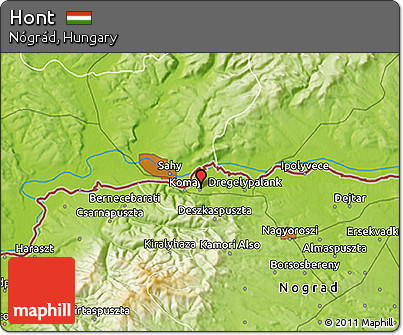 Physical 3D Map of Hont