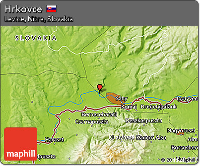 Physical 3D Map of Hrkovce