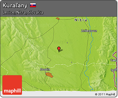 Physical 3D Map of Kuraľany
