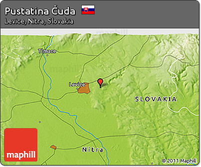 Physical 3D Map of Pustatina Čuda