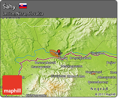 Physical 3D Map of Šahy