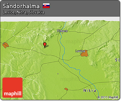 Physical 3D Map of Sándorhalma