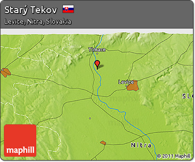 Physical 3D Map of Starý Tekov