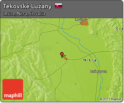 Physical 3D Map of Tekovské Lužany
