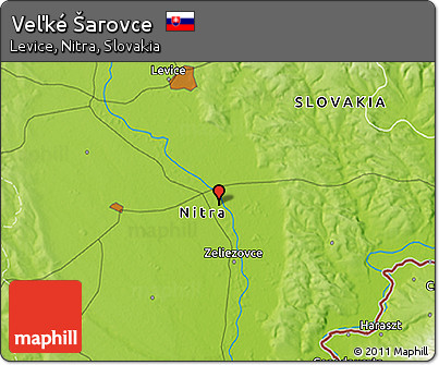Physical 3D Map of Veľké Šarovce