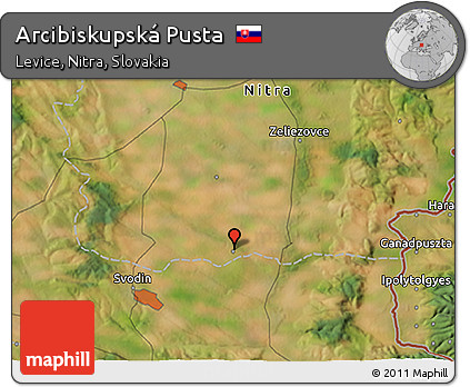 Satellite 3D Map of Arcibiskupská Pusta
