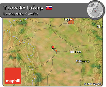 Satellite 3D Map of Tekovské Lužany