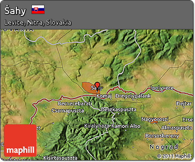 Satellite 3D Map of Šahy