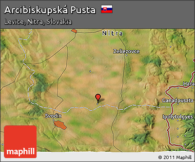 Satellite 3D Map of Arcibiskupská Pusta