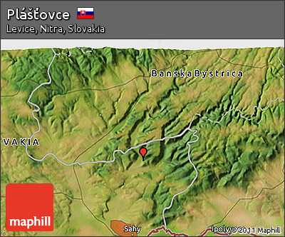Satellite 3D Map of Plášťovce