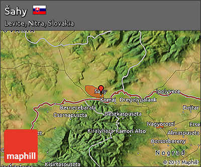 Satellite 3D Map of Šahy