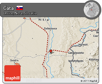 Shaded Relief 3D Map of Čata