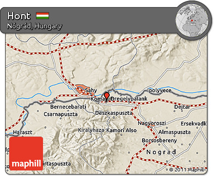 Shaded Relief 3D Map of Hont