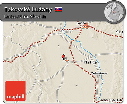Shaded Relief 3D Map of Tekovské Lužany
