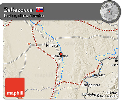Shaded Relief 3D Map of Želiezovce